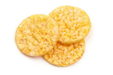 Corn cakes, isolated on white background