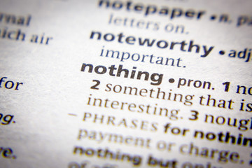 Word or phrase Nothing in a dictionary.