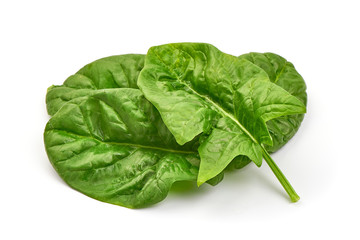Spinach leaves, isolated on white background