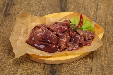 Raw chicken liver ready for cooking