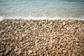 pebbles on the beach in the Montenegro
