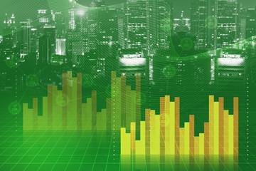 digital technology background, finance chart and connecting people