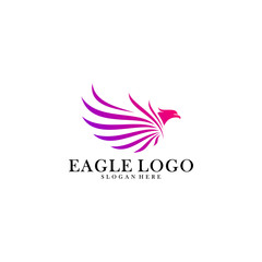 Obraz premium Eagle logo design vector, Phoenix logo concept, Simple Eagle logo template, Icon Symbol, Creative design