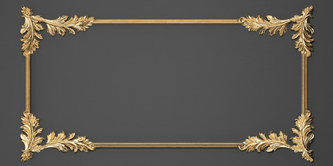 stucco molding, gold frame