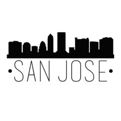 Fototapeta premium San Jose California Skyline. Silhouette City Design Vector Famous Monuments.