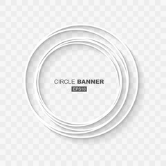 White Abstract Circle Random Banner Template with Flat Design Shadow