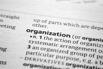 Fototapeta premium Word or phrase Organization in a dictionary.