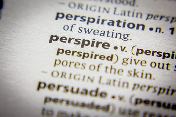 Word or phrase Perspire in a dictionary.