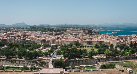 Fototapeta na wymiar Panoramic view of Corfu Town (Greece) 