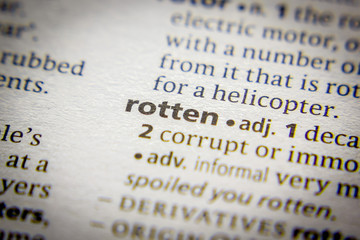 Word or phrase Rotten in a dictionary.