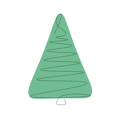 Christmas tree jn white background, vector illustration