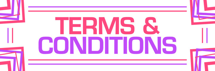 Terms And Conditions Pink Purple Random Borders Horizontal 