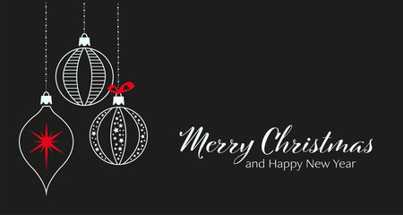 Christmas decorative banner with Merry Christmas text 