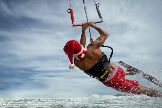 Santa Claus - Kiteboarding Rider