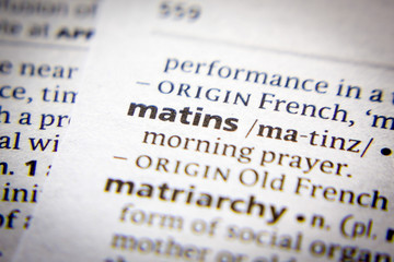 Word or phrase Matins in a dictionary.