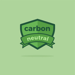 Vector Carbon Neutral Shield with Banner