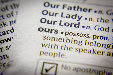 Word or phrase Ours in a dictionary.