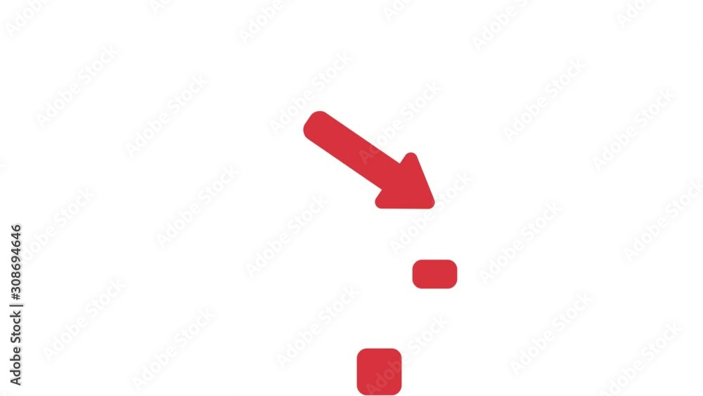 Poster animation of sales bar graph moving down on white background.