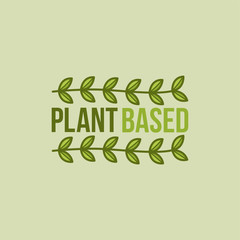 Vector Plant Based Icon with Plant Banner