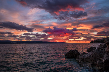Obraz premium Amazing sunset on the beach