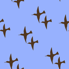 Seamless pattern with couples of birds. Simple flat template for wrapping, textile, wallpapers.