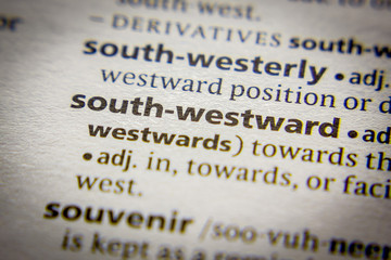 Word or phrase South-westward in a dictionary.