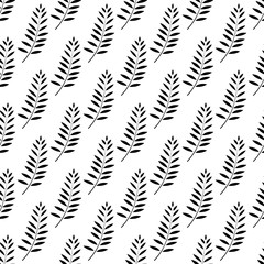 Leaf black seamless pattern. Fashion graphic background design. Modern stylish abstract texture. Design monochrome template for prints, textiles, wrapping, wallpaper, website. Vector illustration.