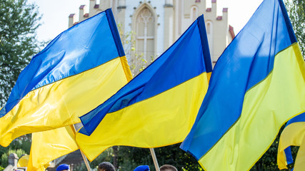 Ukrainian flags