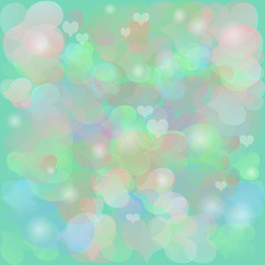 abstract heart pattern in pastel colors in watercolor style, color vector illustration