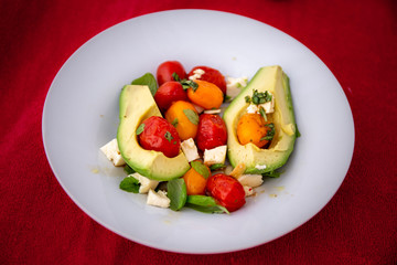 Avocado and Tomato Salad with Feta Cheese
