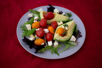 Avocado and Tomato Salad with Feta Cheese