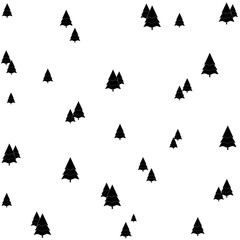 Tree seamless pattern. Fashion graphic background design. Modern stylish abstract texture. Monochrome template for prints, textiles, wrapping, wallpaper, etc. Vector illustration.