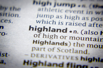 Word or phrase Highland in a dictionary.