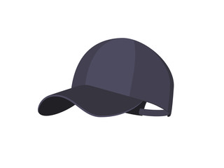 Black baseball cap icon isolated on white background