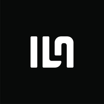 Initial letter I L A logo template with square line art style in flat design illustration