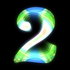 3D render illustration of rainbow capital number