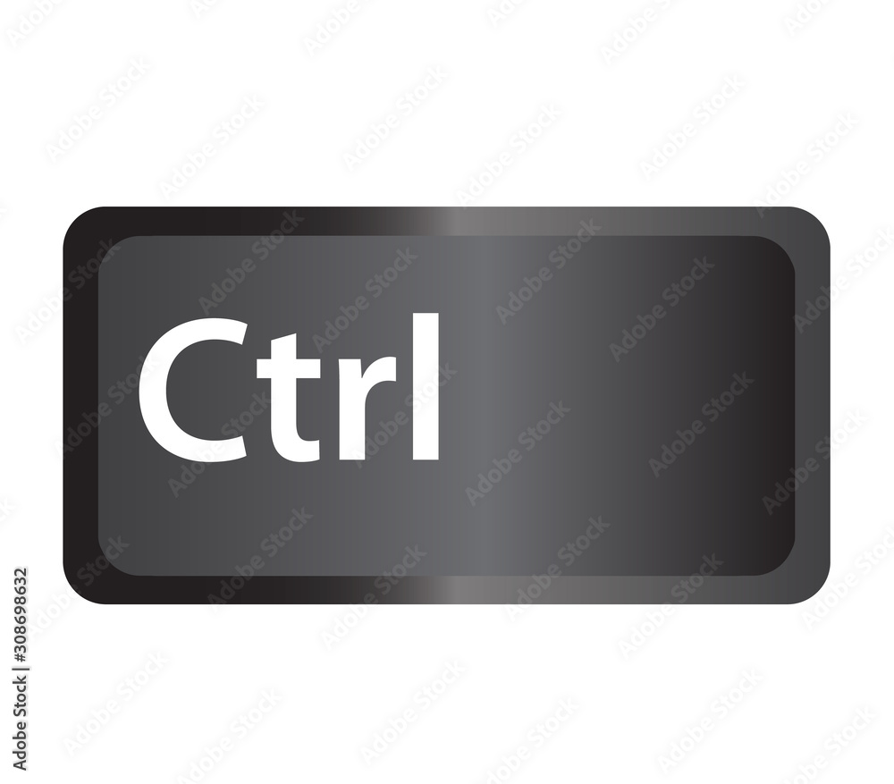 Poster control (ctrl) computer key button on white background. flat style. ctrl button symbol. control key 