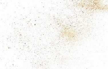 Dirt, soil dust isolated on white background, top view