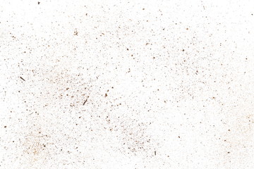 Dirt, soil dust isolated on white background, top view
