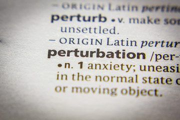Obraz premium Word or phrase Perturbation in a dictionary.