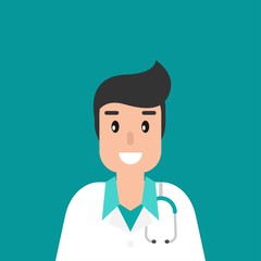 Male doctor avatar. Medical internet consultation. Healthcare consulting web service.