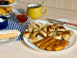 homemade breakfast in the kitchen