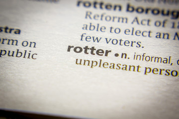 Word or phrase Rotter in a dictionary.