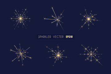 Sparkler elements vector for decoration