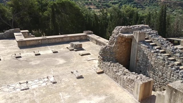 HERAKLION, GREECE - JUNE 05, 2019: casual view on the Knossos temple ruins and visitors