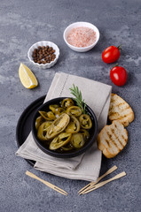 Canned green jalapeno peppers