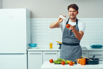 woman cooking in kitchen