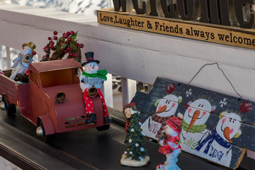 Truck with Snowman and Snowwoam