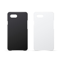 Phone cases mockups realistic vector illustrations set