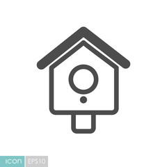 Nesting box, bird-house flat vector icon